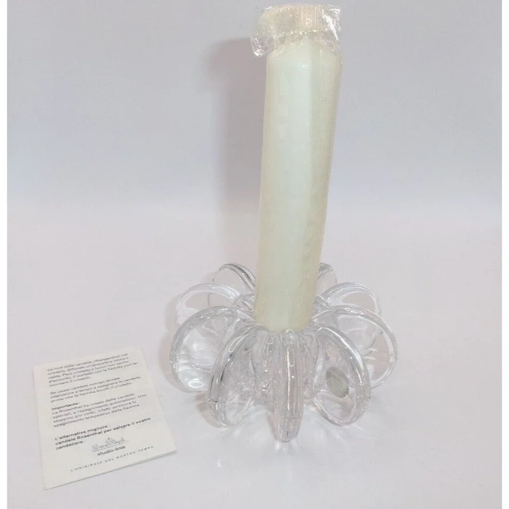 Rosenthal Studio Line Crystal Candle Holder with Candle Single Boxed Signed